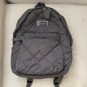 Marc Jacobs Quilted Nylon Backpack Purse Office School Travel Bag - Gray